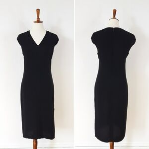 MaxMara | Silk Blend Slim Sheath Dress in Black